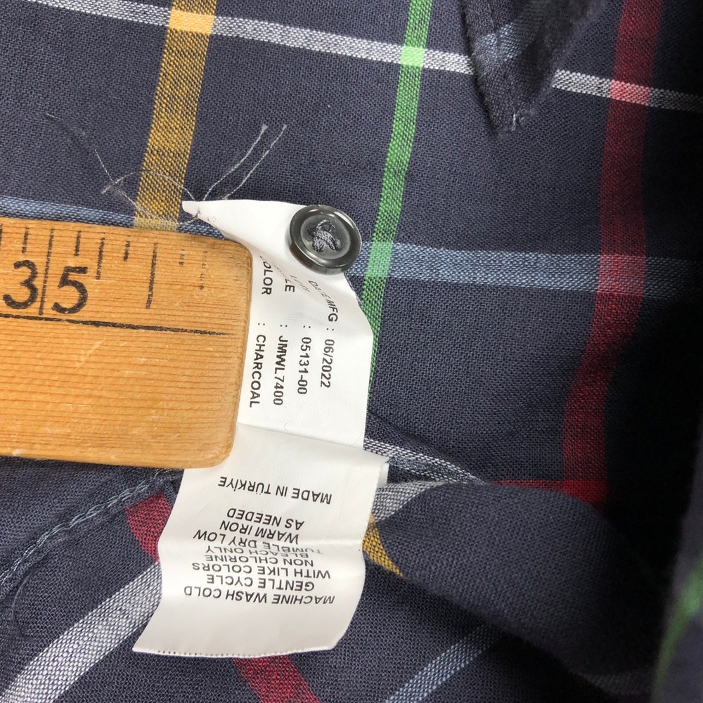 Johnnie-O Featherweight Mens Large Charcoal Plaid Button Down Shirt JMWL7400 - Picture 8 of 10